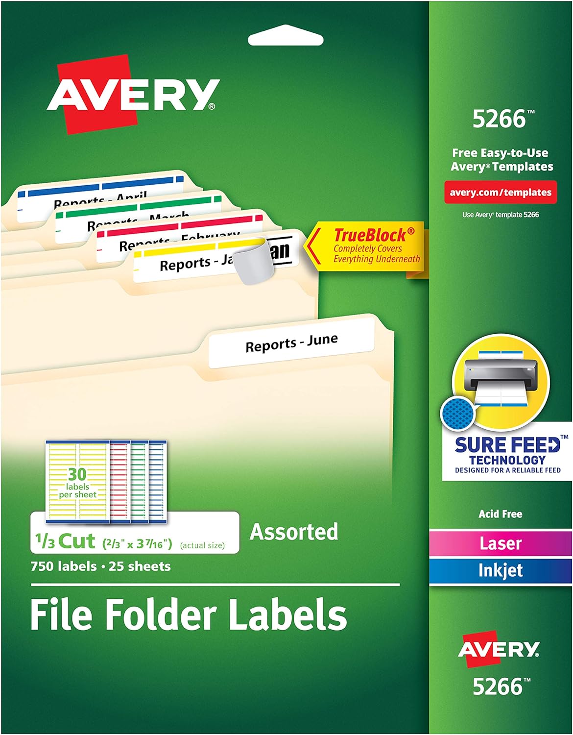 File folders with labels