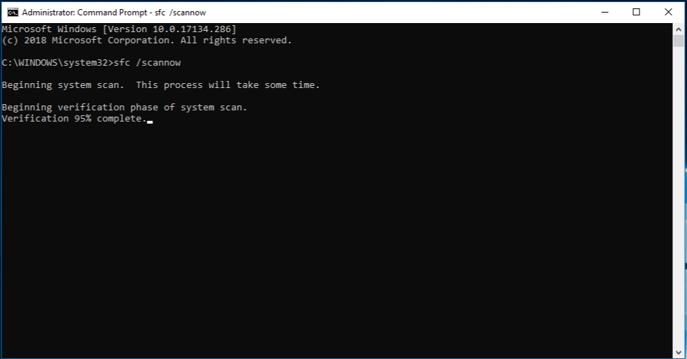 Type "sfc /scannow" into the Command Prompt.
Press Enter to start the scan.