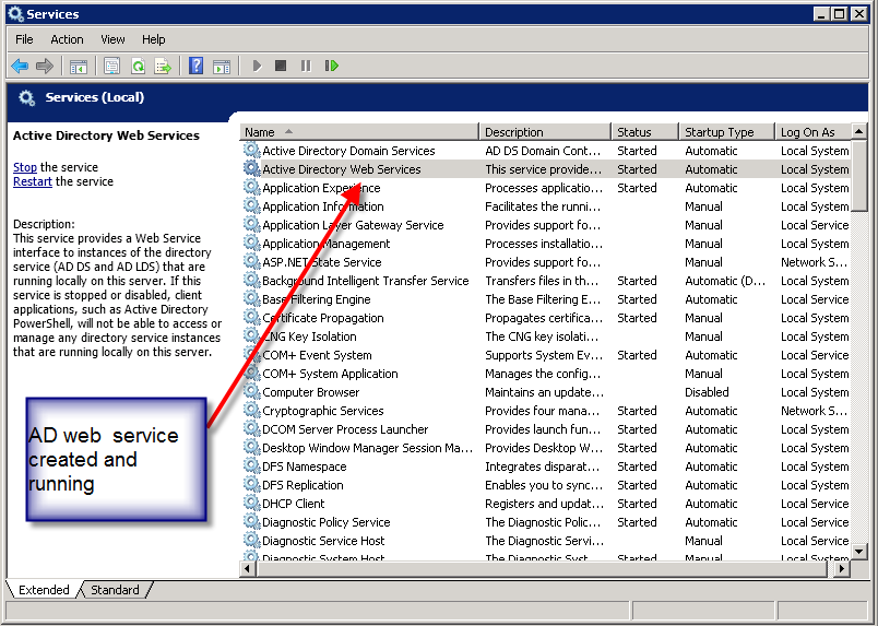 Active Directory Domain Services interface