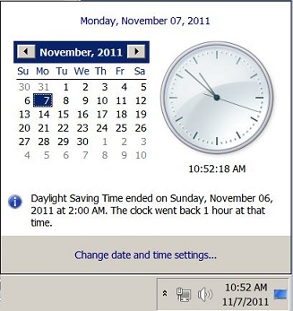 Calendar and clock settings