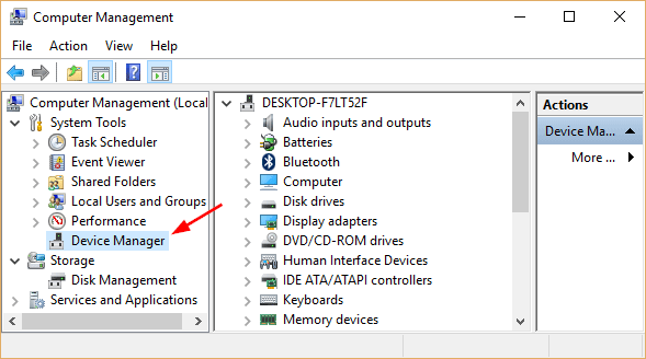 Click on Start and type in Device Manager
Expand the Batteries category