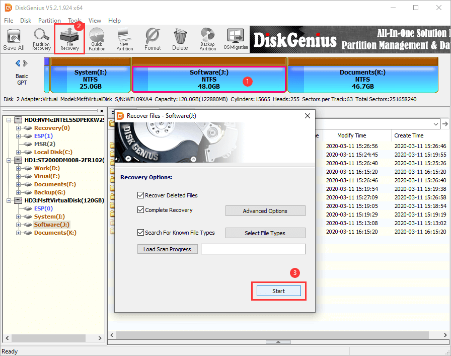 Download and install a reliable data recovery software.
Connect the inaccessible USB drive to your computer.