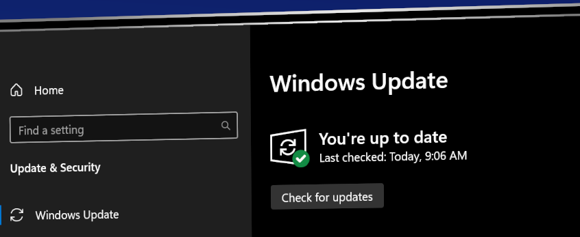 Ensure that your Windows operating system is up to date
Open Settings and go to Update & Security