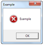 Error code pop-up message