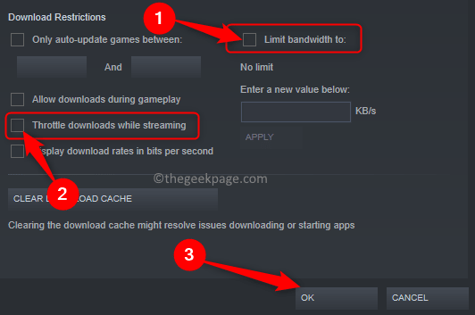 In the Settings window, click on Downloads in the left sidebar.
Under the Download Restrictions section, uncheck the box next to Throttle downloads while streaming.