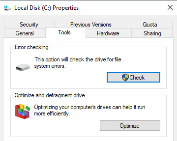 In the Tools tab, click on Check under the Error checking section.
Follow the prompts to scan and repair any errors on the USB drive.