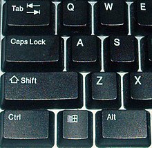 Keyboard with reversed Caps Lock symbol