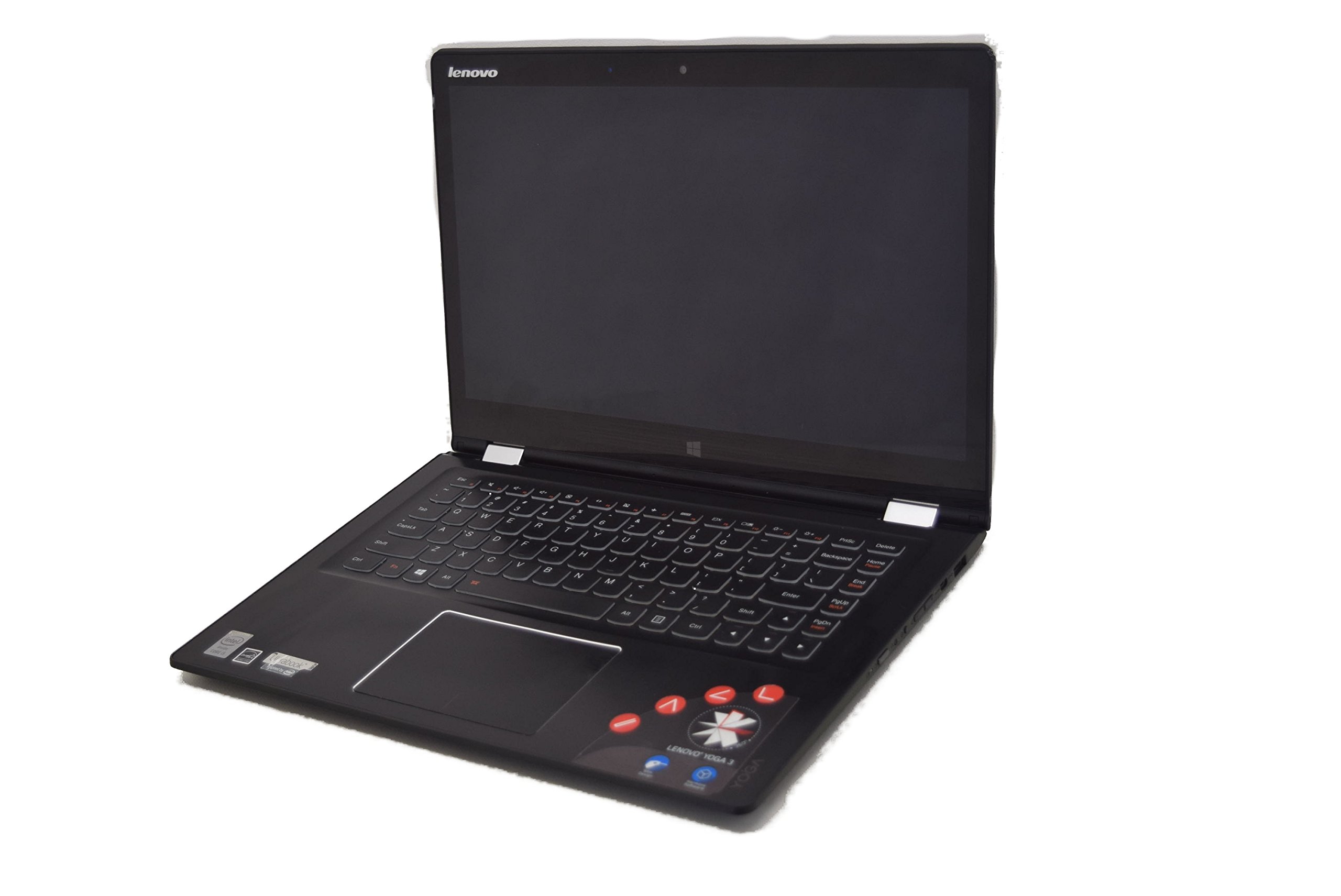 Lenovo laptop with a black screen