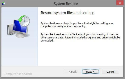 Open System Restore (Press Windows key + S and search for "System Restore")
Select a restore point before the error occurred