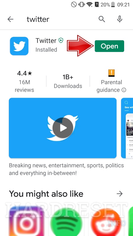 Open the Google Play Store on your Android or the App Store on your iPhone.
Search for Twitter and tap on it.