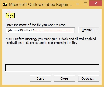 Outlook data file repair
