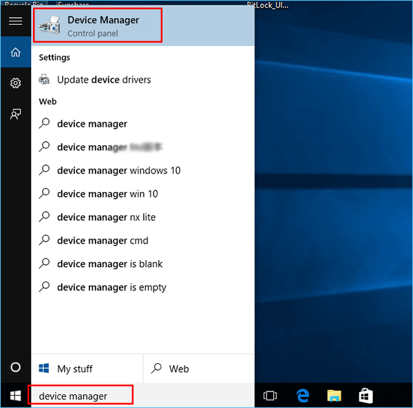 Press the Windows key and type Device Manager.
Open Device Manager from the search results.