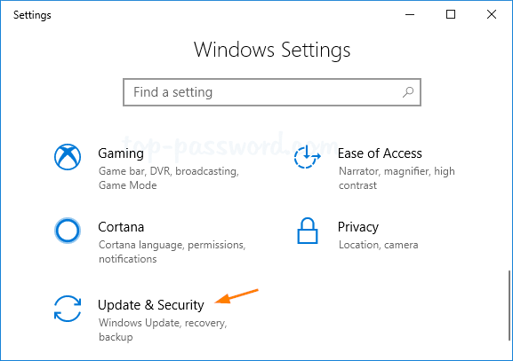 Press Win + I to open the Settings app.
Click on Update & Security.
