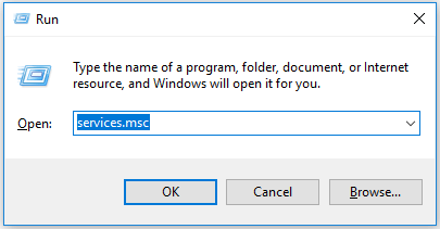 Press Win + R to open the Run dialog box.
Type "services.msc" and press Enter.