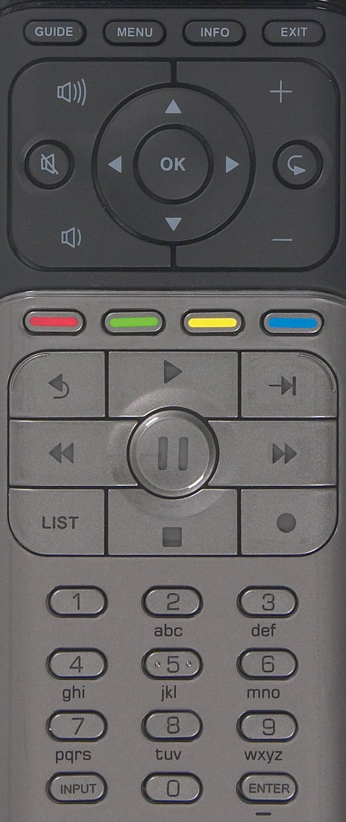 Remote control pointing at a TV_restart button