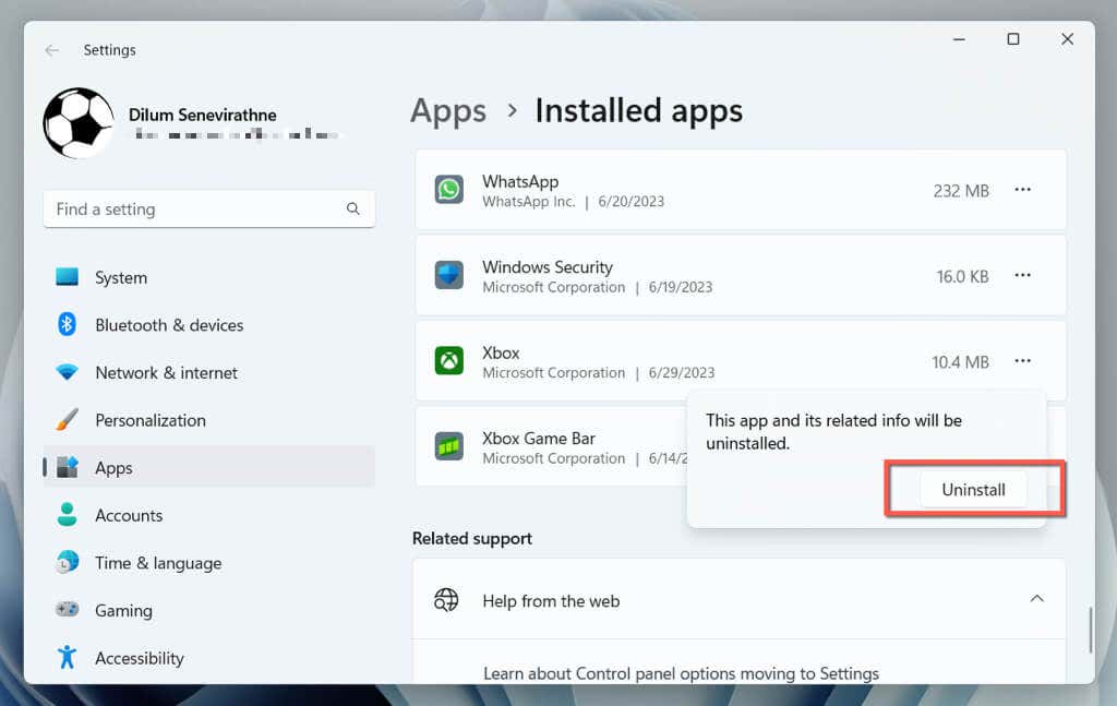 Restart your PC after the uninstallation is complete.
Visit the Microsoft Store, search for Xbox app, and reinstall it.