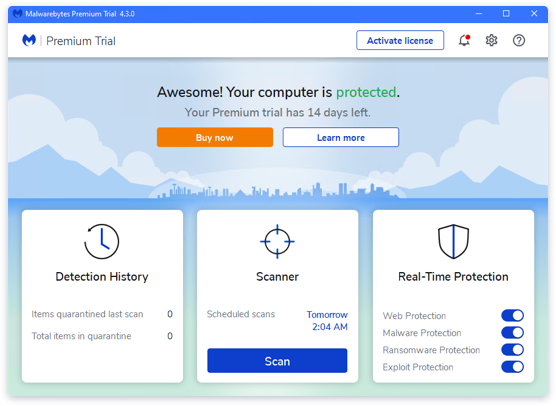 Run a malware scan:
Open your preferred anti-malware software