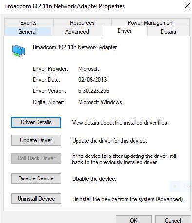 Search for the Broadcom 802.11n Network Adapter driver for Windows 10.
Download the latest version of the driver.