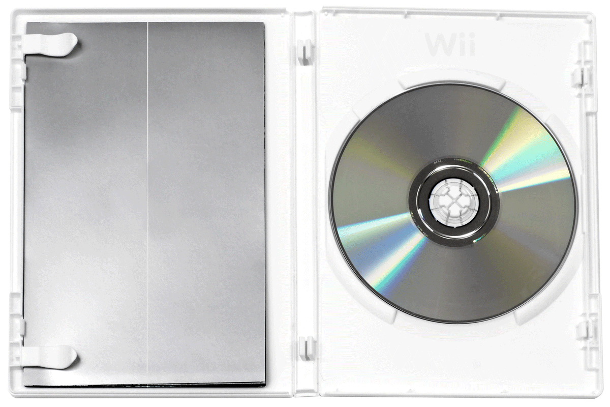 Wii console with a disc inside