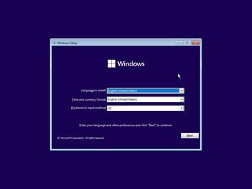 Windows reinstallation process