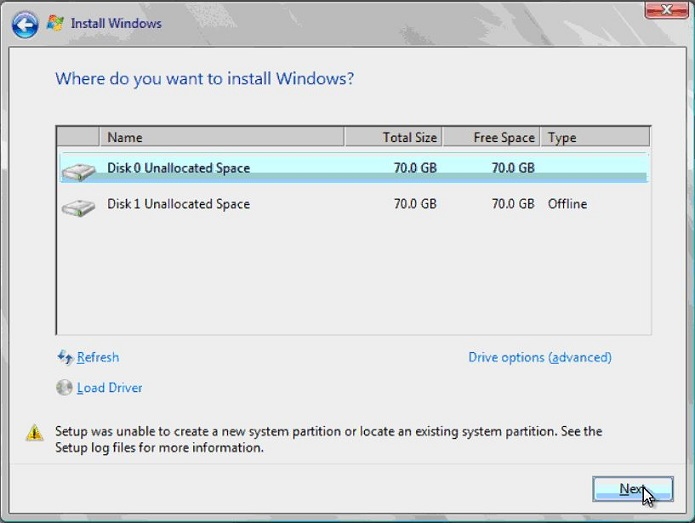 Windows Server 2008 error messages