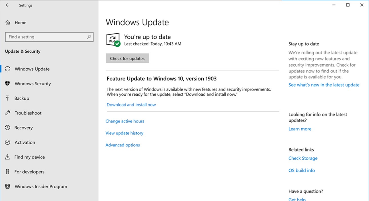 Windows update installation