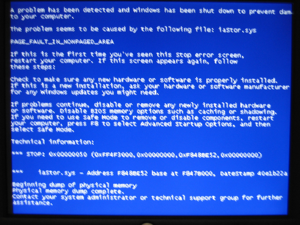 Windows XP error message